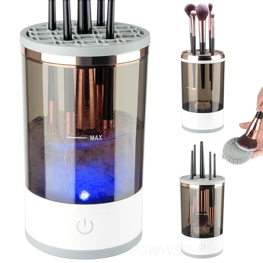 3 In 1 Electric Makeup Brush Cleaner Makeup Brushes Drying Rack Brush Holder Stand Tool Automatic Make Up Brush Cleaner that prevents bacterial build up, that causes skin irritation and infections